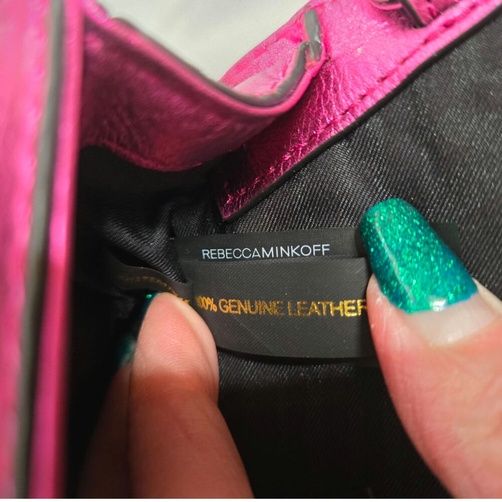 Rebecca Minkoff Metallic Fuchsia Quilted Chain Crossbody - Picture 12 of 16